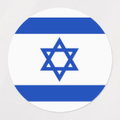 Israël vlag rond labels (Design 2)