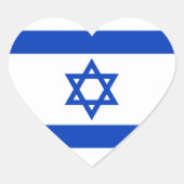 Israël vlag schattig hart sticker (Voorkant)