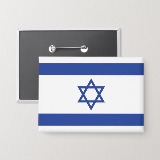 Israël Vlag, Ster van David Jodendom Joods Button (Voorkant / Achterkant)