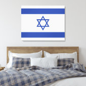 Israël Vlag, Ster van David Jodendom Joods Canvas Afdruk (Insitu (Slaapkamer))