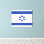 Israël Vlag, Ster van David Jodendom Joods Canvas Afdruk (Insitu (Houten vloer))