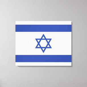 Israël Vlag, Ster van David Jodendom Joods Canvas Afdruk