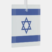 Israël Vlag, Ster van David Jodendom Joods Glas Ornament (Voorkant Rechts)