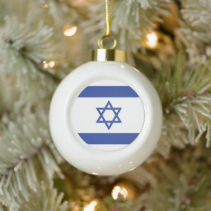 Israël Vlag, Ster van David Jodendom Joods Keramische Bal Ornament