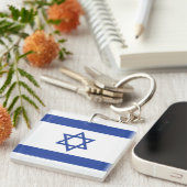Israël Vlag, Ster van David Jodendom Joods Sleutelhanger (Voorkant Rechts)