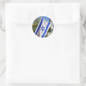 Israël Vlag Wapperend Ronde Sticker (Tas)