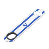 Israël vlag wit en blauw patriottisch modern speed flessenopener (Achterkant Gekanteld)