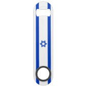 Israël vlag wit en blauw patriottisch modern speed flessenopener (Voorkant)