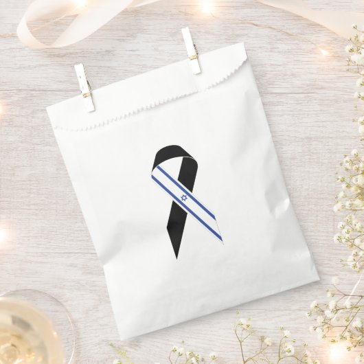 Israël vlag zwart lint bedankzakje (Geknipt)