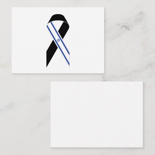 Israël vlag zwart lint Chanoeka Notitiekaartje (Voorkant / Achterkant)