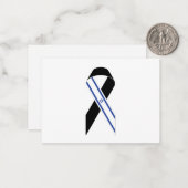 Israël vlag zwart lint Chanoeka Notitiekaartje (Voorkant / Achterkant in situ)