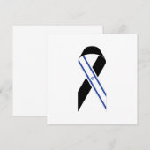 Israël vlag zwart lint Chanoeka wenskaart (Voorkant / Achterkant)