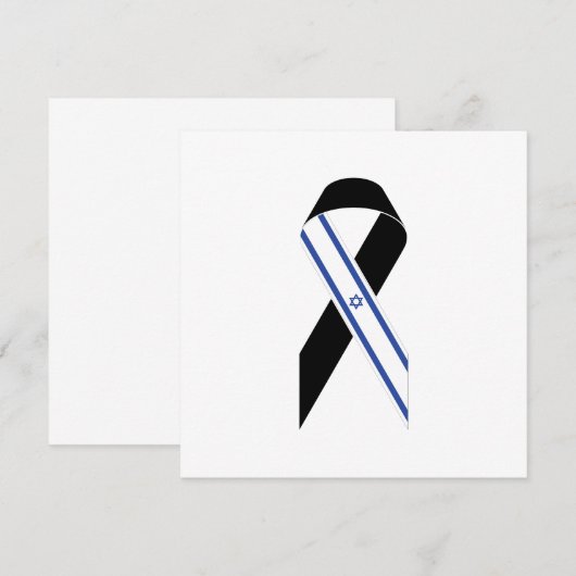 Israël vlag zwart lint Chanoeka wenskaart (Voorkant / Achterkant)