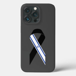 Israël vlag zwart lint donkergrijs Case-Mate iPhone case