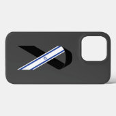Israël vlag zwart lint donkergrijs Case-Mate iPhone case (Achterkant (horizontaal))
