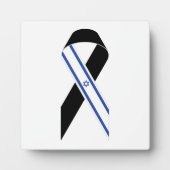 Israël vlag zwart lint fotoplaat (Voorkant)
