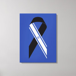 Israël vlag zwart lint gedenkteken blauw canvas afdruk