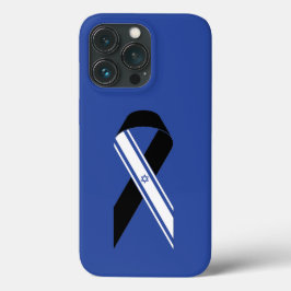 Israël vlag zwart lint gedenkteken blauw Case-Mate iPhone case