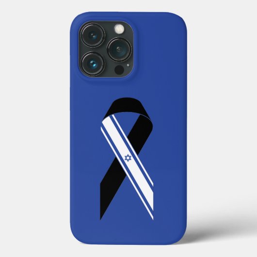 Israël vlag zwart lint gedenkteken blauw Case-Mate iPhone case (Achterkant)