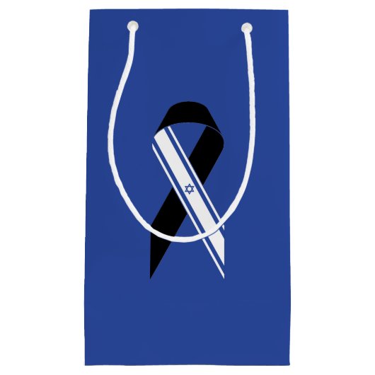 Israël vlag zwart lint gedenkteken blauw Chanoeka Klein Cadeauzakje (Voorkant)