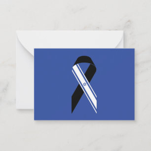 Israël vlag zwart lint gedenkteken blauw Chanoeka Notitiekaartje