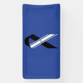 Israël vlag zwart lint gedenkteken blauw spandoek (Verticaal)