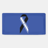 Israël vlag zwart lint gedenkteken blauw spandoek (Horizontaal)