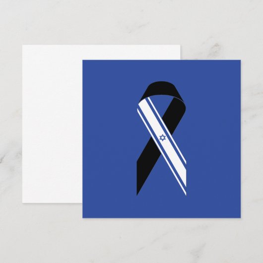Israël vlag zwart lint gedenkteken Chanoeka kaart (Voorkant / Achterkant)
