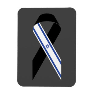 Israël vlag zwart lint gedenkteken donkergrijs magneet