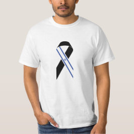 Israël vlag zwart lint gedenkteken t-shirt