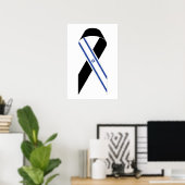 Israël vlag zwart lint poster (Thuiskantoor)