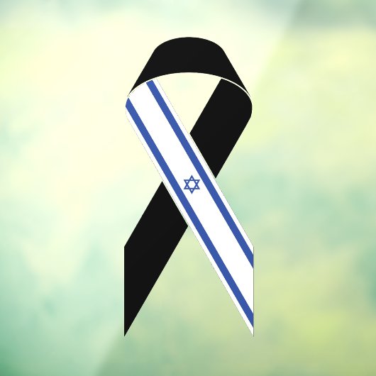Israël vlag zwart lint raamsticker (Vel 3)