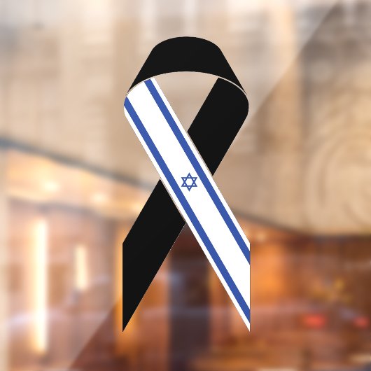 Israël vlag zwart lint raamsticker (Vel 2)