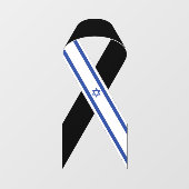 Israël vlag zwart lint raamsticker (Vel)