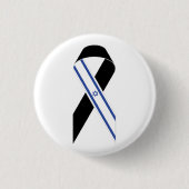 Israël vlag zwart lint ronde button 3,2 cm (Voorkant)