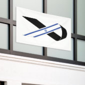 Israël vlag zwart lint spandoek (Buitenkant Gebouw)