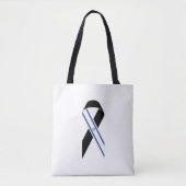 Israël vlag zwart lint tote bag (Voorkant)