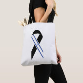 Israël vlag zwart lint tote bag (Dichtbij)