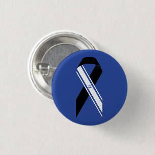Israël vlag zwarte lint blauwe ronde button 3,2 cm
