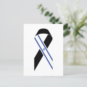 Israël vlag zwarte lint Hanukkah Briefkaart