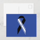 Israël vlag zwarte lint herdenking blauwe Hanukkah Briefkaart (Voorkant / Achterkant)