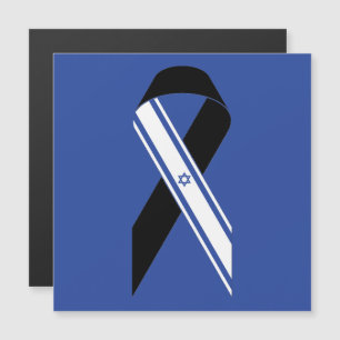 Israël vlag zwarte lint herdenking blauwe magneet