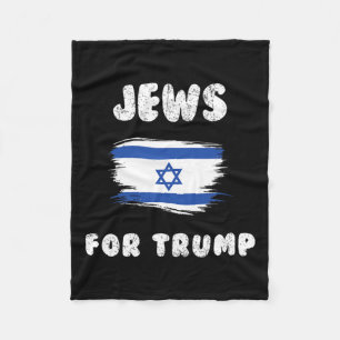 Israël vlaggen joden voor Trump Fleece Deken