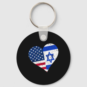 Israël VS Hart T-shirt Vervuild Israëli Amerikaans Sleutelhanger