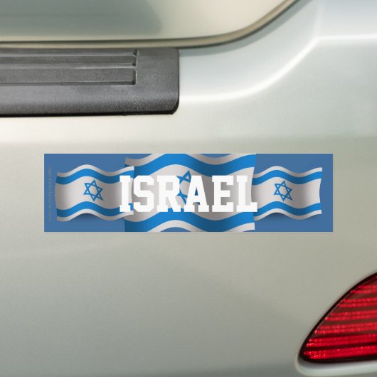Israel Waving Flag Bumpersticker (Op auto)