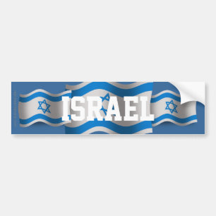 Israel Waving Flag Bumpersticker
