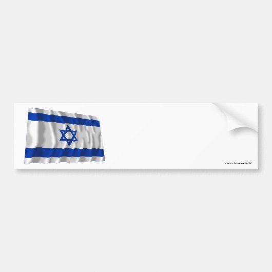 Israel Waving Flag Bumpersticker (Voorkant)