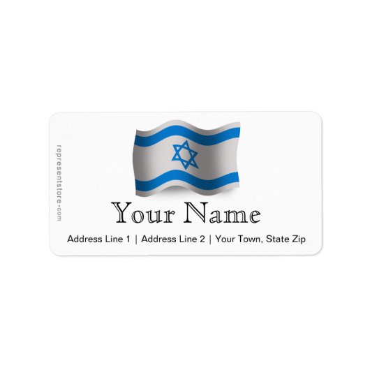 Israel Waving Flag Etiket (Voorkant)
