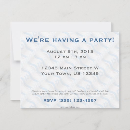 Israel Waving Flag Kaart (Achterkant)