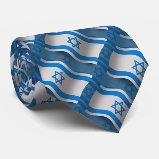 Israel Waving Flag Stropdas (Opgerold)